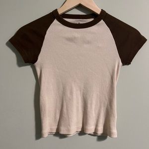 Brandy cropped baseball tee
